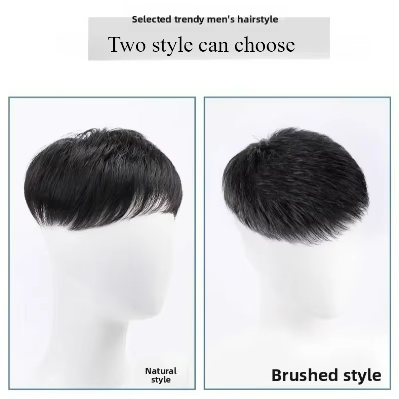 Toupet de cheveux humains légers et respirants pour hommes, postiche naturelle, bloc de réparation s