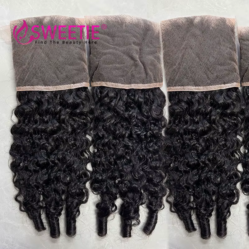 12A cheveux bouclés birmans 13x4 frontale Remy Extensions de cheveux humains Transparent spirale che