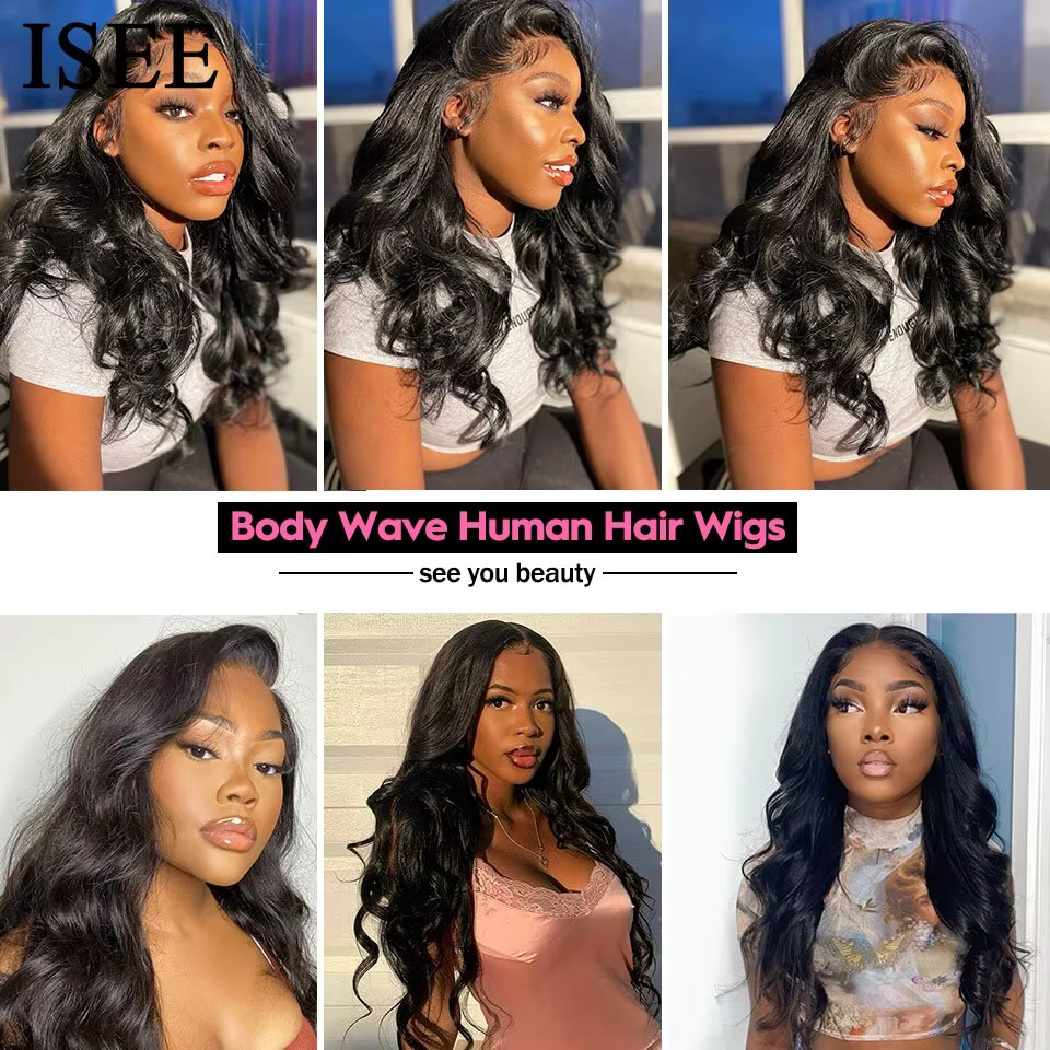 ISEE HAIR-Perruques de cheveux humains Body Wave péruviens pour femmes, perruques en forme de U, per