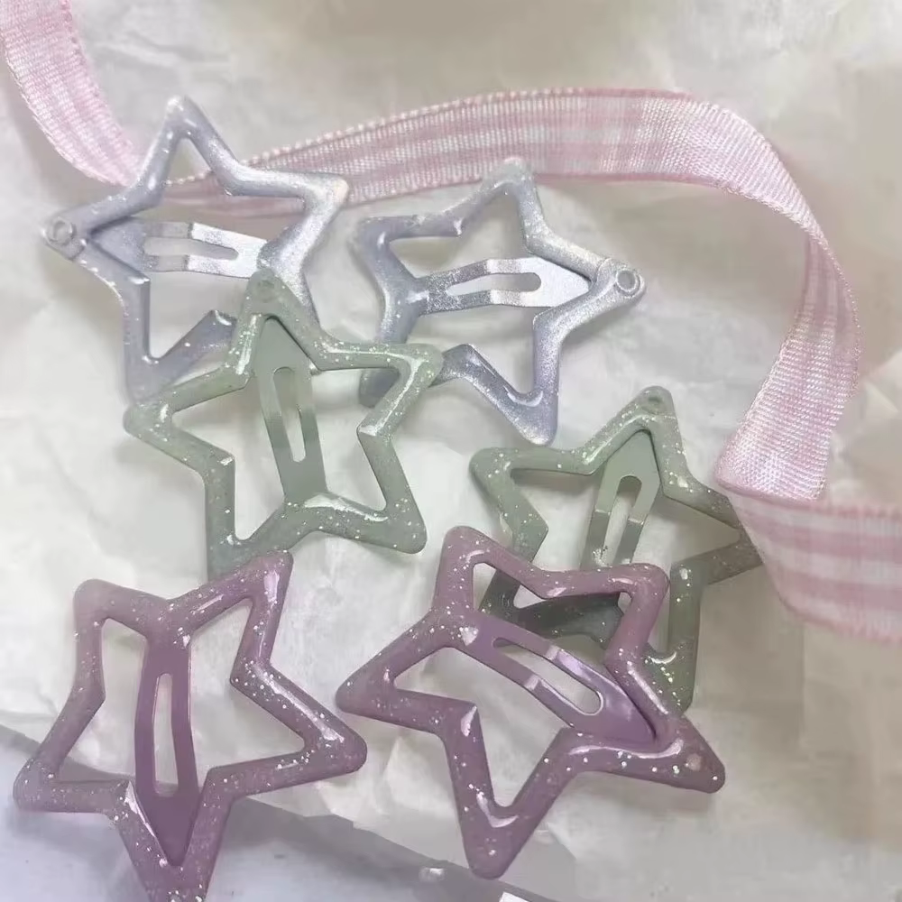Pinces à cheveux tendance étoile colorée BB, brillantes et mignonnes, accessoires pour cheveux Y2k,