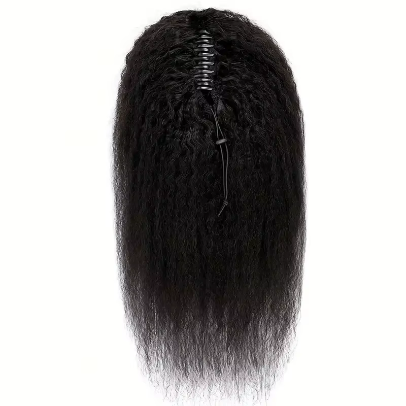 Pince à griffes Extensions de queue de cheval crépus droites 100% pince de cheveux humains en queues