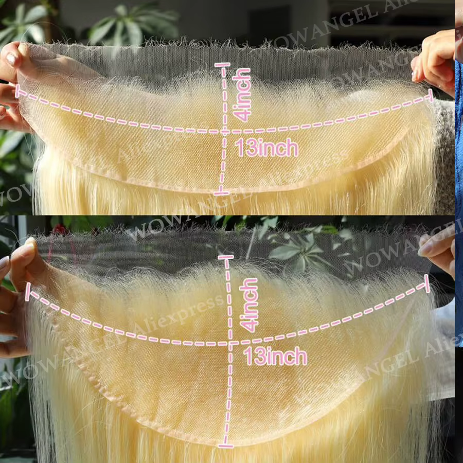 Perruque en dentelle transparente HD, cheveux blonds 613, dentelle ultra fine, fermeture uniquement 