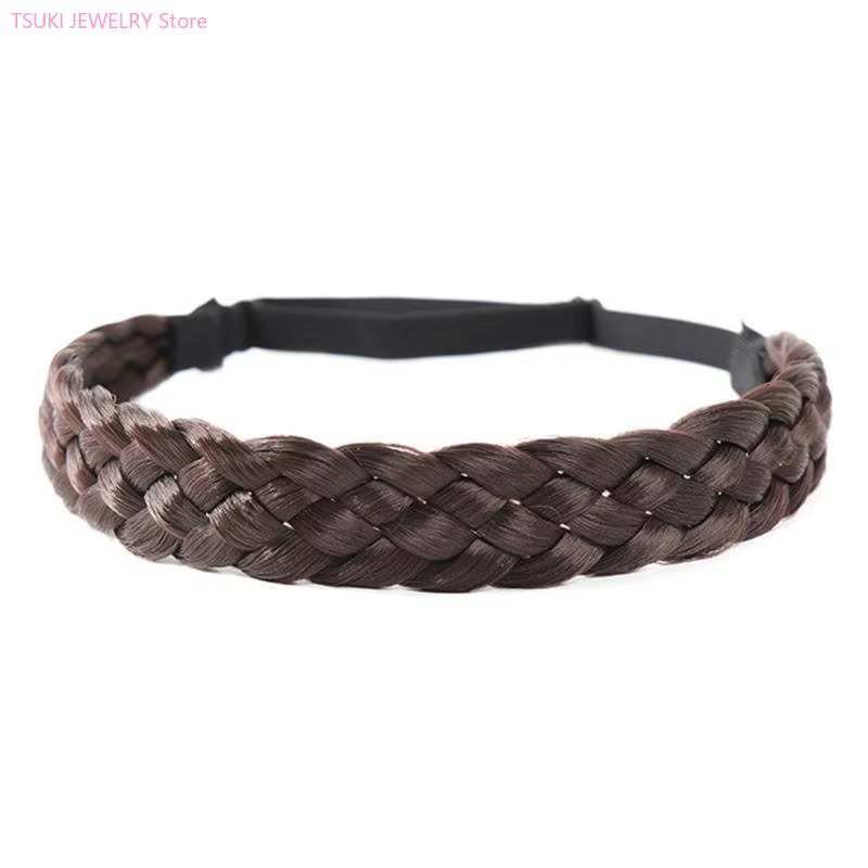 62KE – bijoux cheveux pour femmes, bohème, bandeau frontal tressé synthétique, décors