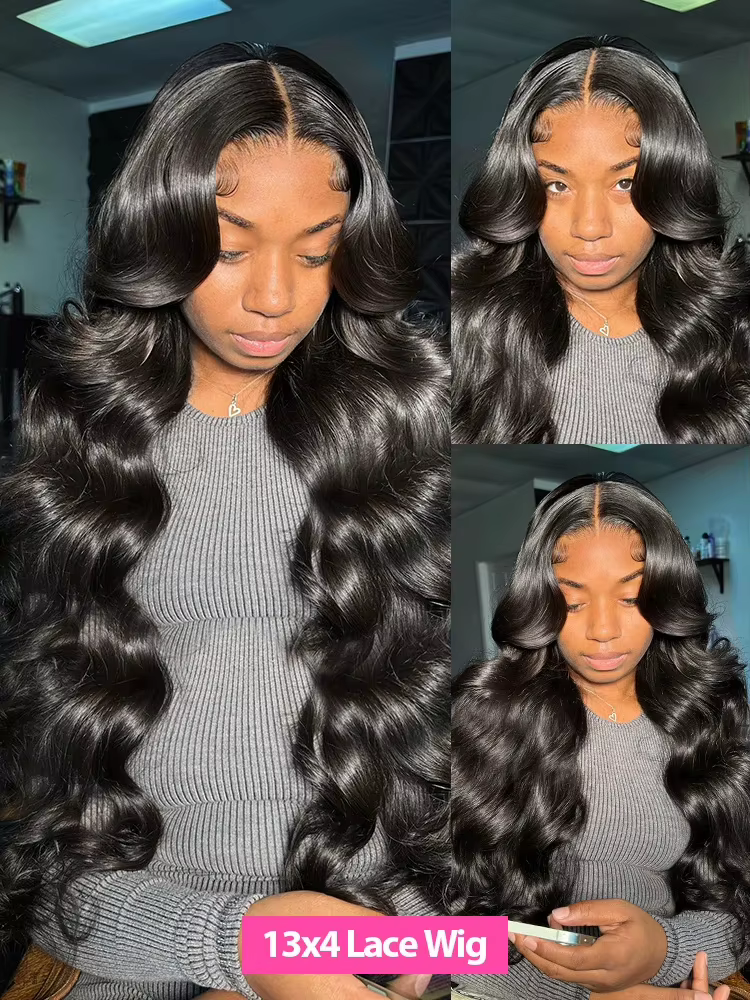 Perruque Lace Front Wig Body Wave Naturelle pour Femme, Cheveux Humains, 13x6, 13x4, HD, Densité 250