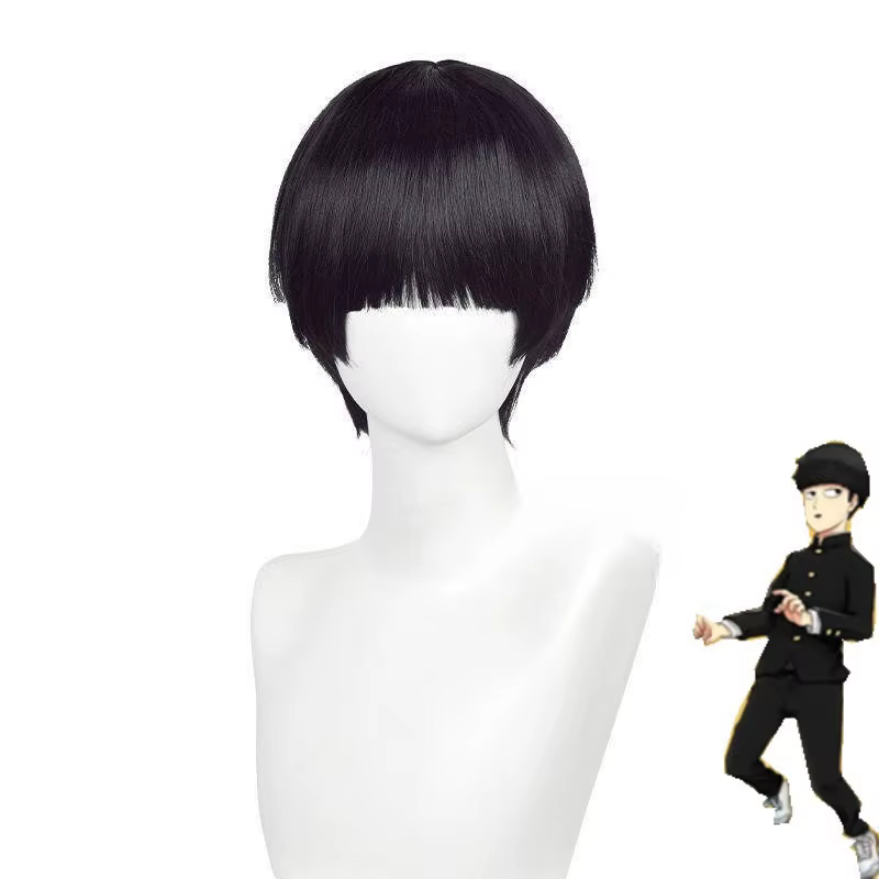 Mob Anime rôle perruque scène Sitcom effectuer Match couvre-chef frange droite Pot couvercle tête An