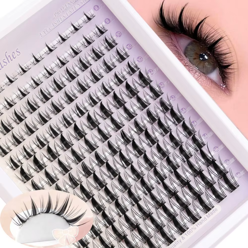 1 Boîte de 140 Extensions de Cils Style Manga 8-18mm, Courbure C - Largeur Élevée pour Extension de 