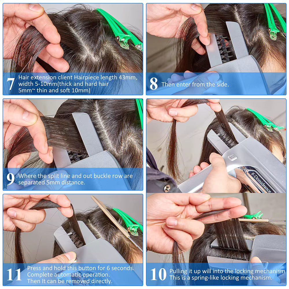 Extensions de cheveux cachées 6D-3, 52g, micro-liens, cheveux humains, couleur brun foncé # Extensio