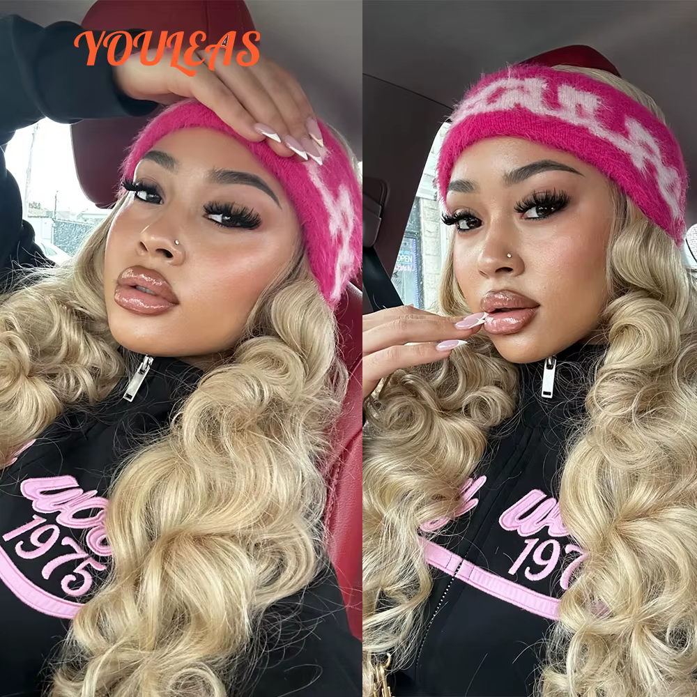 Extensions de cheveux humains Body Wave 613 couleur blond miel, tresses au crochet sans nœuds pré-sé