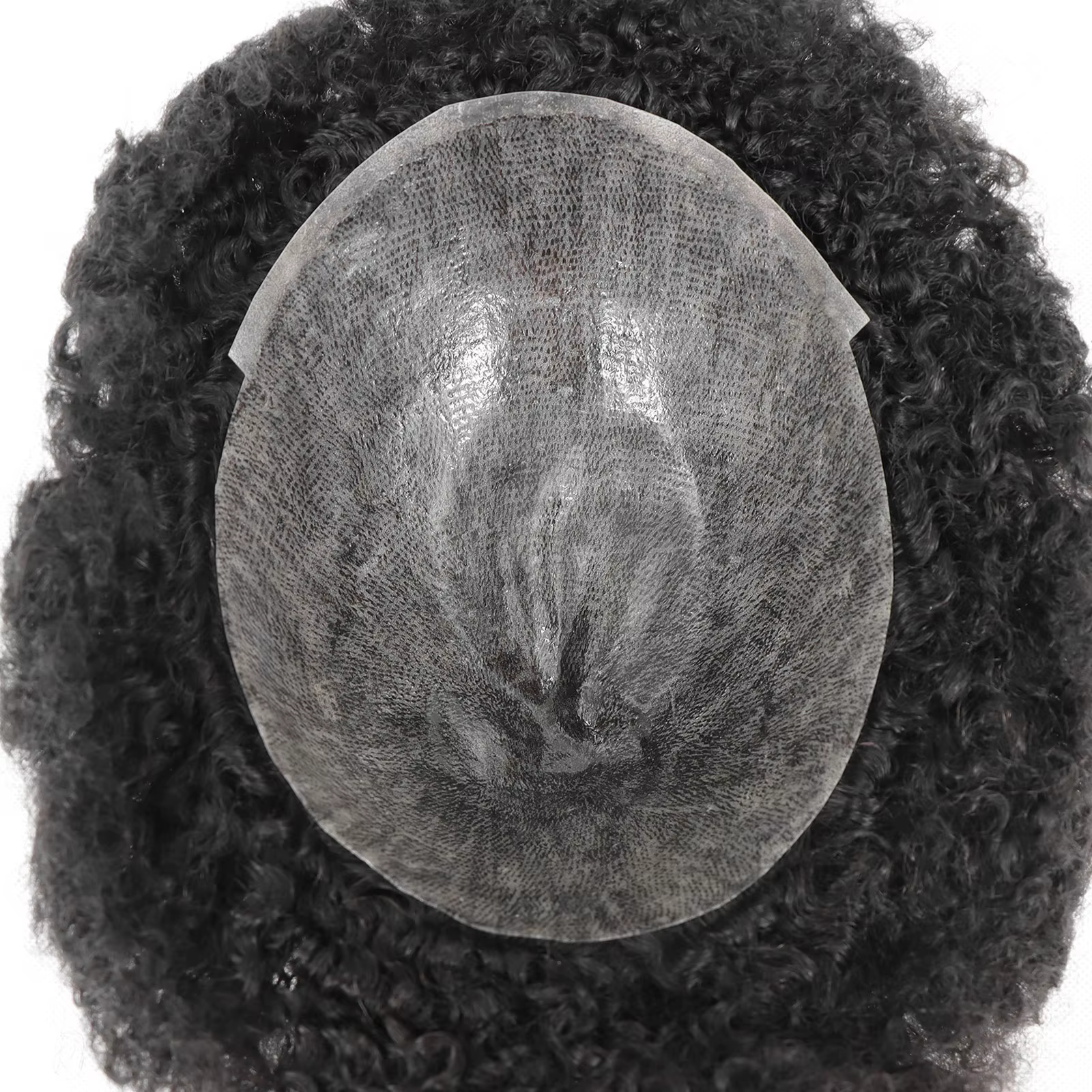 Afro toupet pour hommes peau mince système de remplacement de cheveux humains hommes prothèse de che