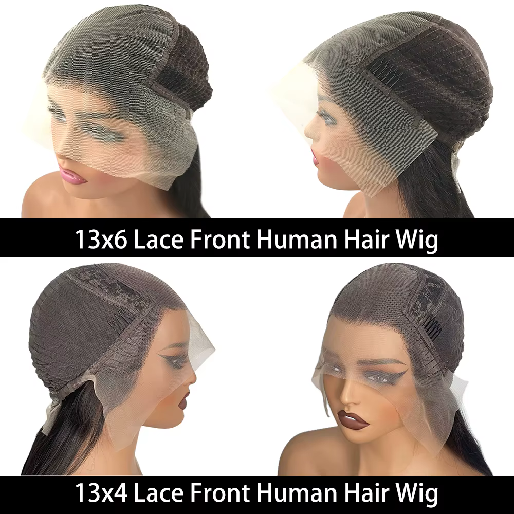 Perruque Lace Front Wig Remy brésilienne naturelle, cheveux lisses, couleur marron ombré, 13x4, pre-