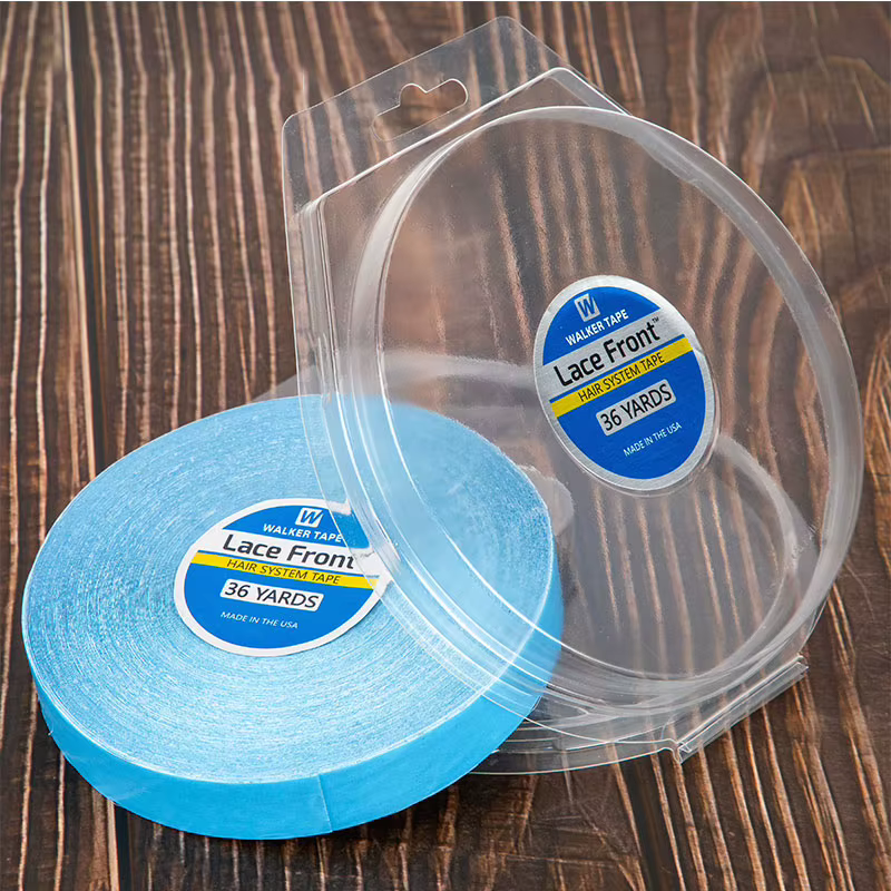 36Yards système de cheveux bande Double face Walker bande 0.8CM bleu dentelle avant perruque bande p