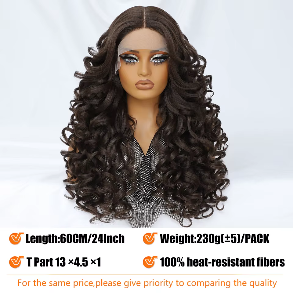 Latisha – perruque Lace Front Wig synthétique bouclée Afro, 24 pouces, 13x4,5x1, cheveux de Cosplay,