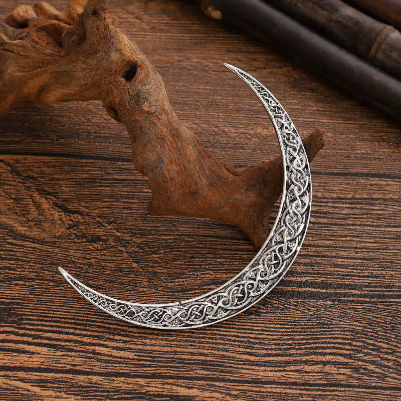 Épingle à cheveux rétro Viking en forme de lune celtique, accessoire de fête, Style norvège, accesso