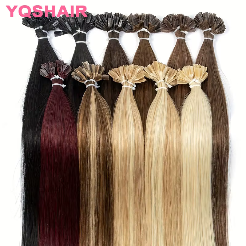 Extensions de cheveux à pointe U, 100% cheveux humains naturels, extensions de cheveux lisses nature