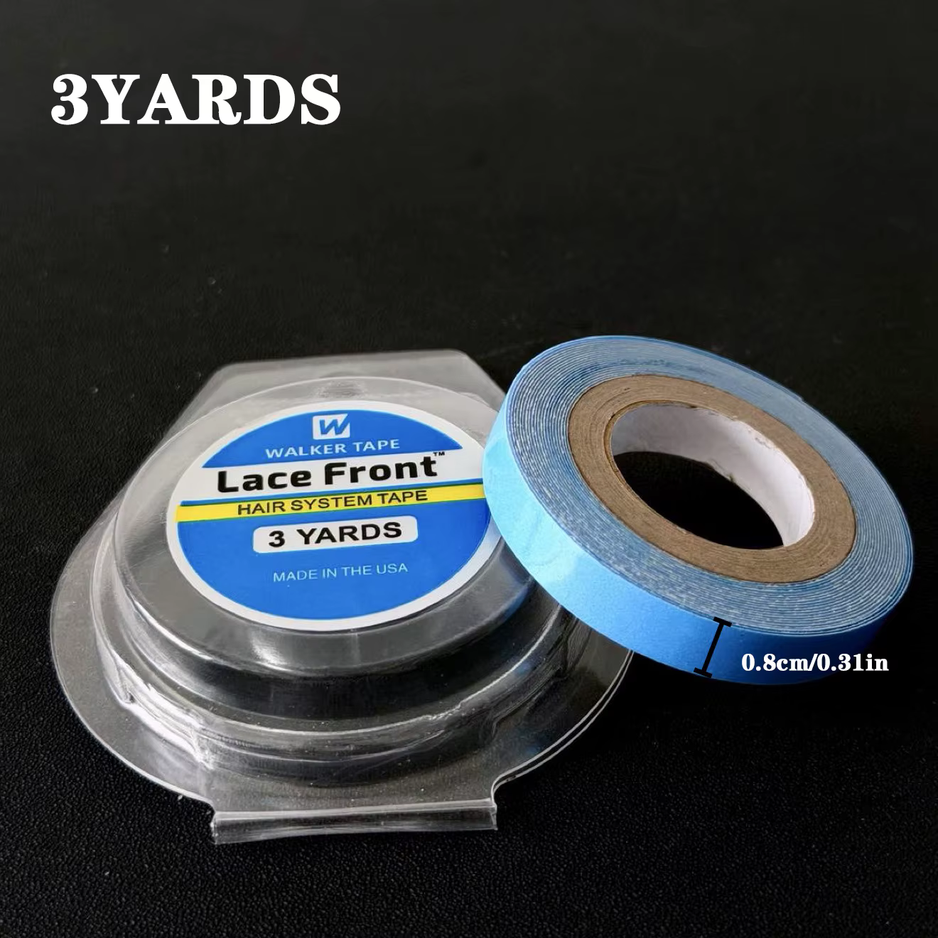 1/2/5 Rouleaux de ruban adhésif double face bleu super résistant pour extensions de cheveux/perruque