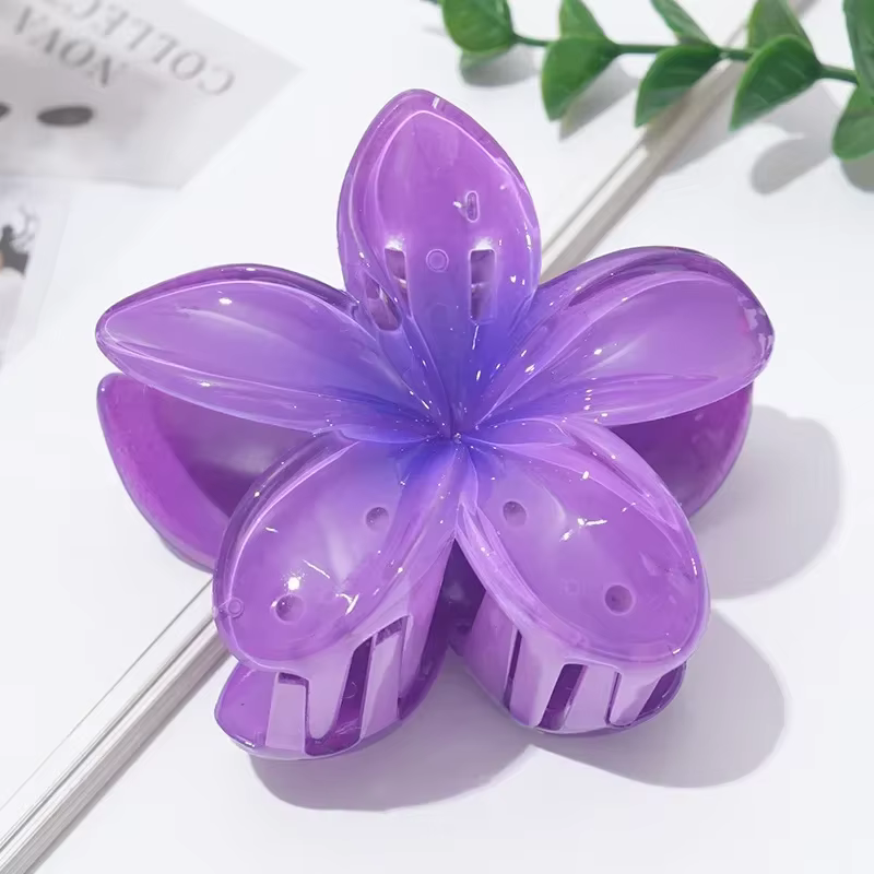 Pince à cheveux florale pour femmes, grande pince banane, barrette à boucle pour cheveux JZ010