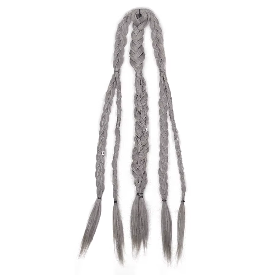 Perruque synthétique tressée à la main de 24 pouces, style Viking, extensions de cheveux à clipser p