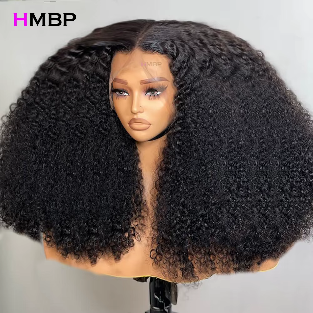 Perruque sans colle cheveux humains prêt à porter crépus bouclés 13x6 HD dentelle frontale perruque 