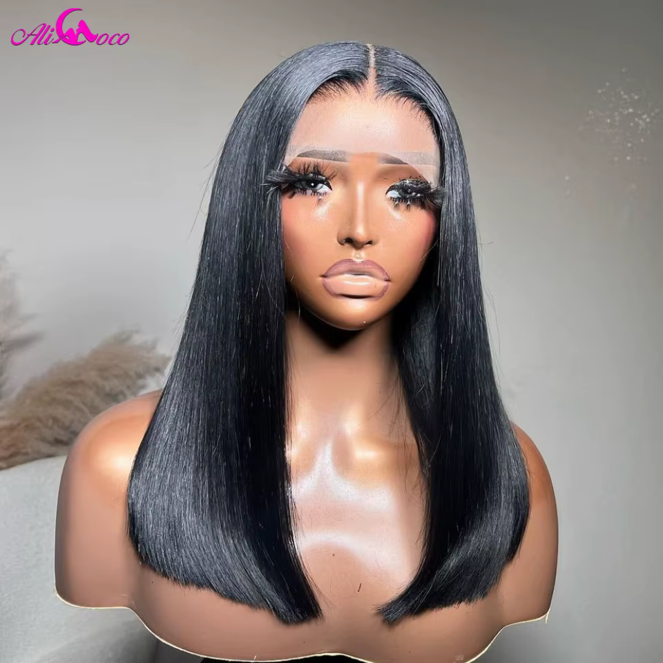 Ali Coco-Perruque Lace Front Wig Remy Naturelle, Cheveux Lisses, Blond, 13x4, 13x6, Transparente, po