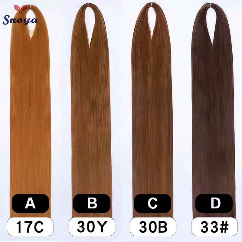 Snoya 120 cm matières premières de cheveux synthétiques 100 couleurs utilisées pour la coiffure de p