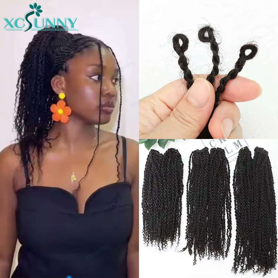 Mini torsion cheveux humains Crochet Extensions court Mini torsion paquet humain Mini torsion cheveu