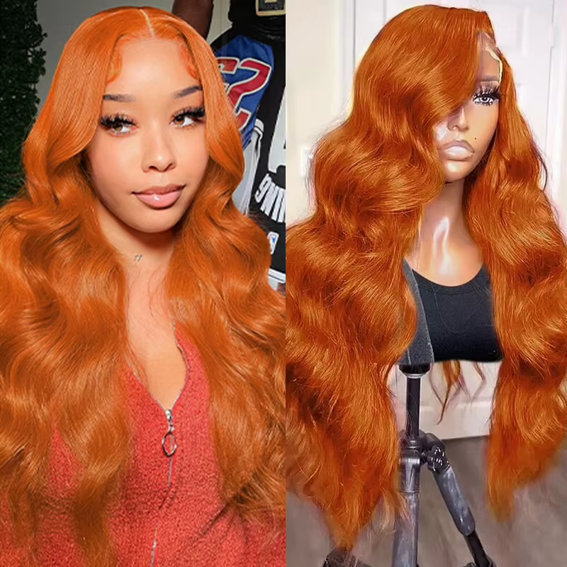 VideoOrange-Perruque Lace Front Wig Body Wave Naturelle, Cheveux Humains, 13x6, 200% de Densité, Pre