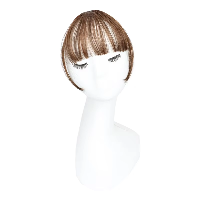 Frange synthétique invisible, extension de cheveux, frange avant, postiche, noir, brun, accessoires