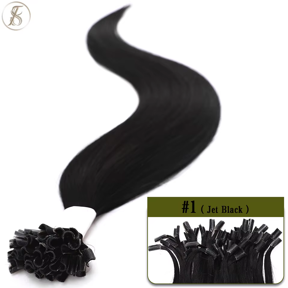 TESS U Tip-Extensions de Cheveux Naturels Pré-Collés, Microlink KerBrian, Capsules de Cheveux Humain