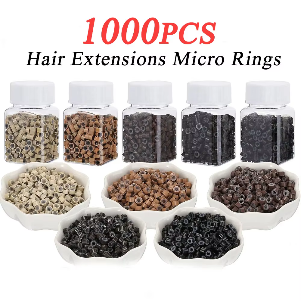 1000 pièces extension de cheveux micro anneau lien perles 5mm perles doublées de silicone adaptées a