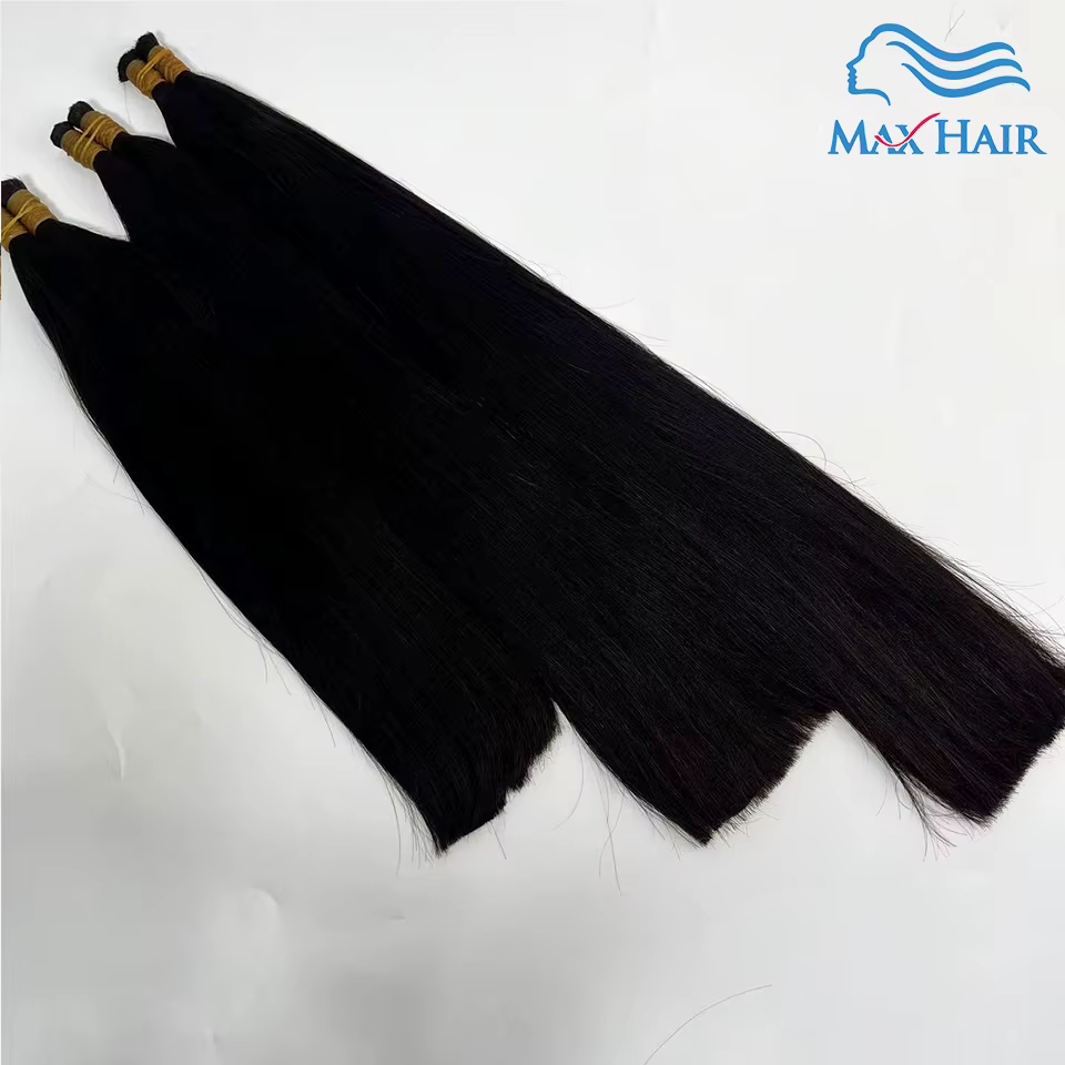 Double dessiné cheveux humains en vrac pour tressage droit Vietnam indien vendeur de cheveux vierges