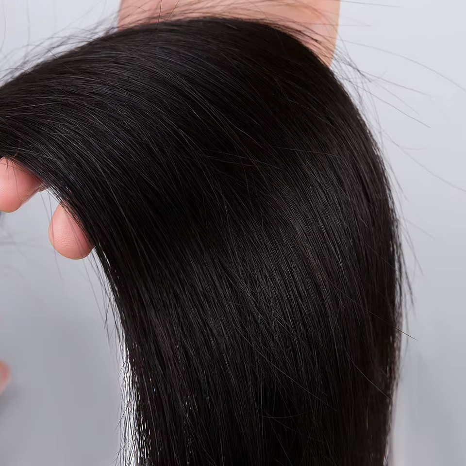 Cheveux humains vierges brésiliens lisses, 4 lots, couleur naturelle, 16-26 pouces, extensions de ch