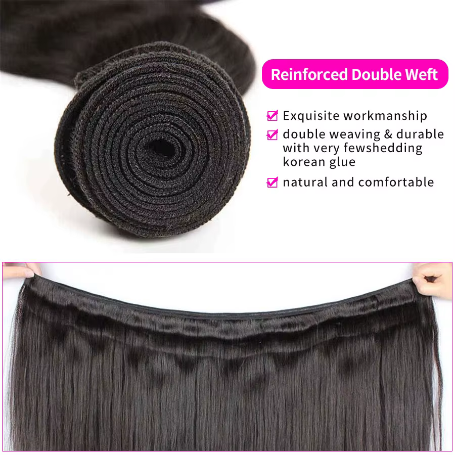 Extensions de Cheveux Humains Ondulés Naturels Brésiliens Remy – Lots de 1/3/4 Pièces Noirs Naturels