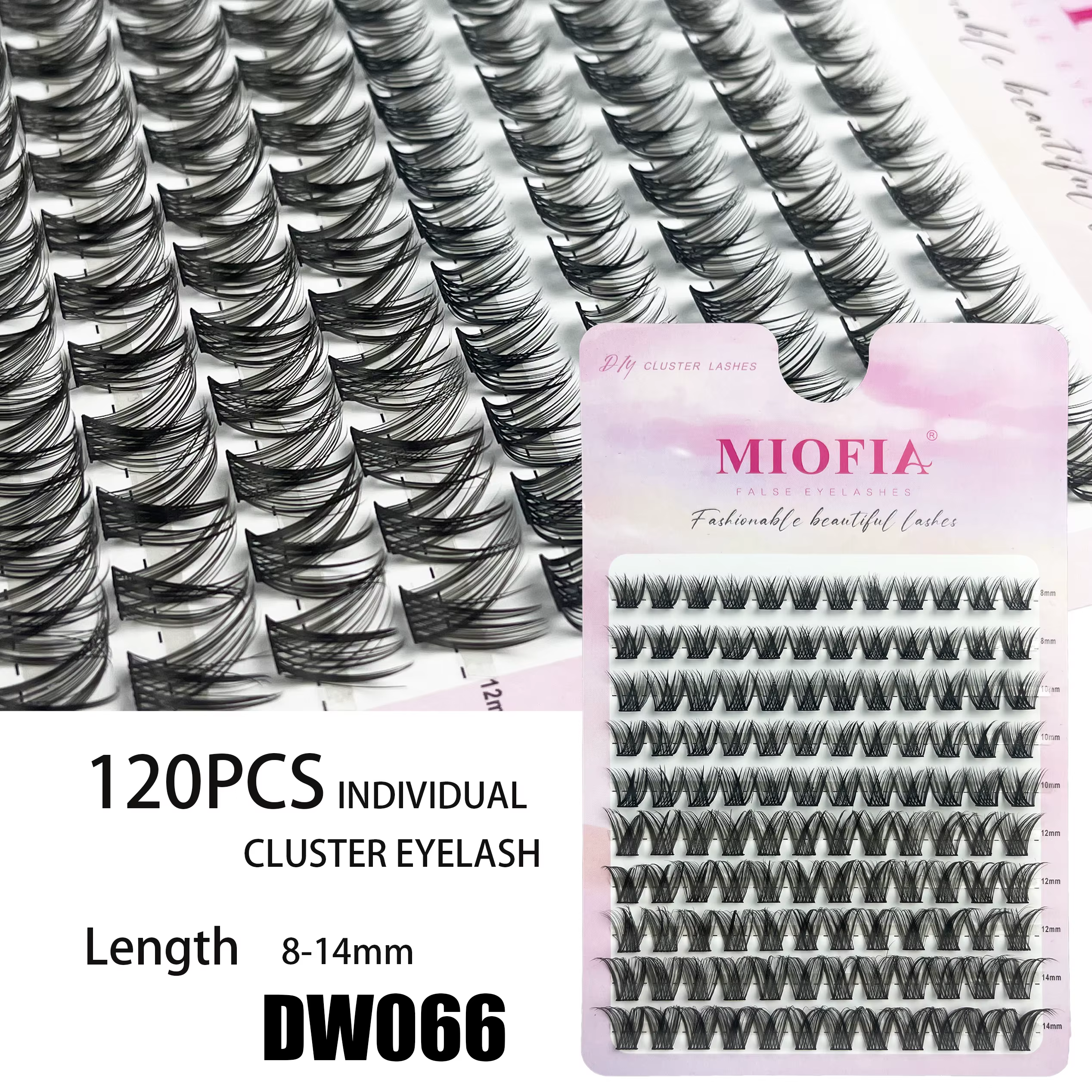 120 grappes de cils individuels D Curl 8-14mm plateau mixte Extension de cils naturels 3D Faux cils 