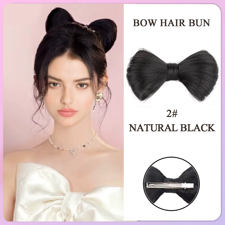 HUAYA-Pince à Cheveux Synthétique avec Nministériels d Papillon pour Chignon, Faux Cheveux avec Épin