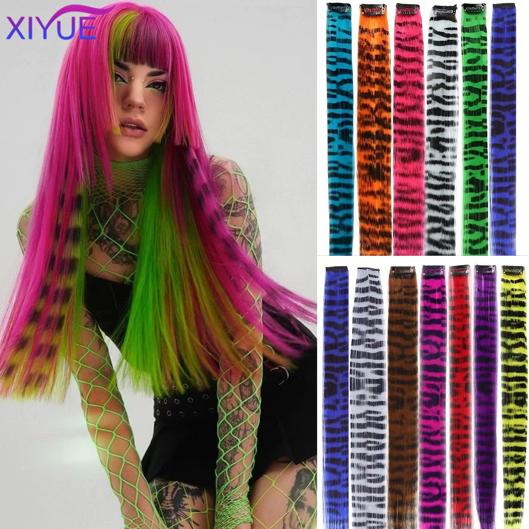 Perruque synthétique à une seule pièce pour femmes, extensions de cheveux longues et droites à clips