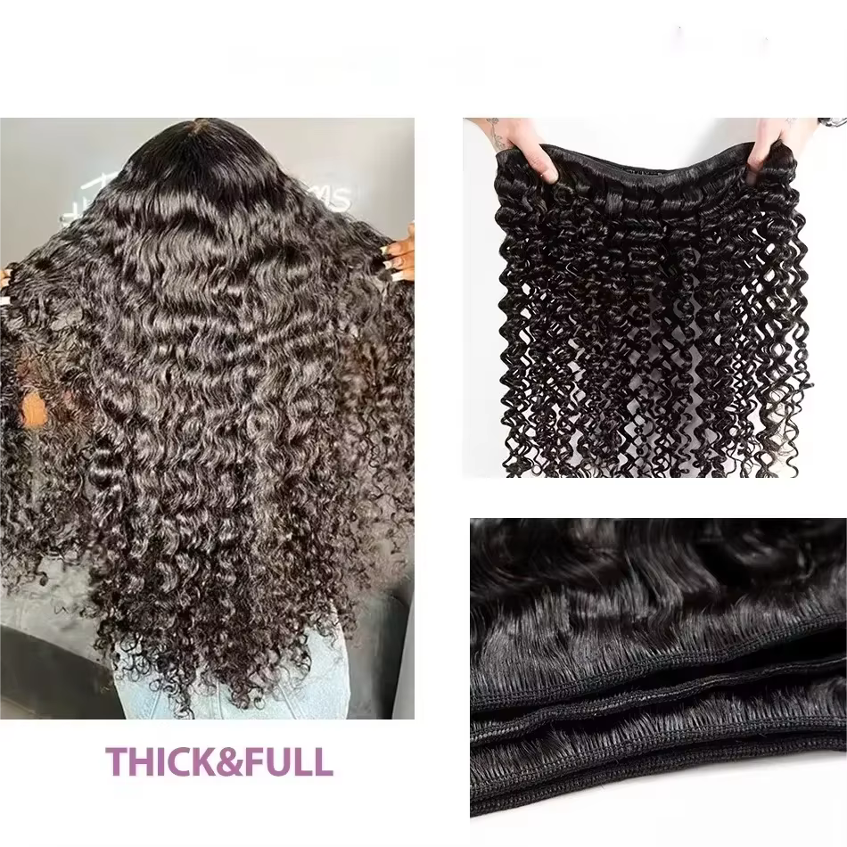 Extensions de Cheveux Humains Brésiliens Remy Longs, Couleur Naturelle, Bundles Profonds, 1/3/4 Pièc