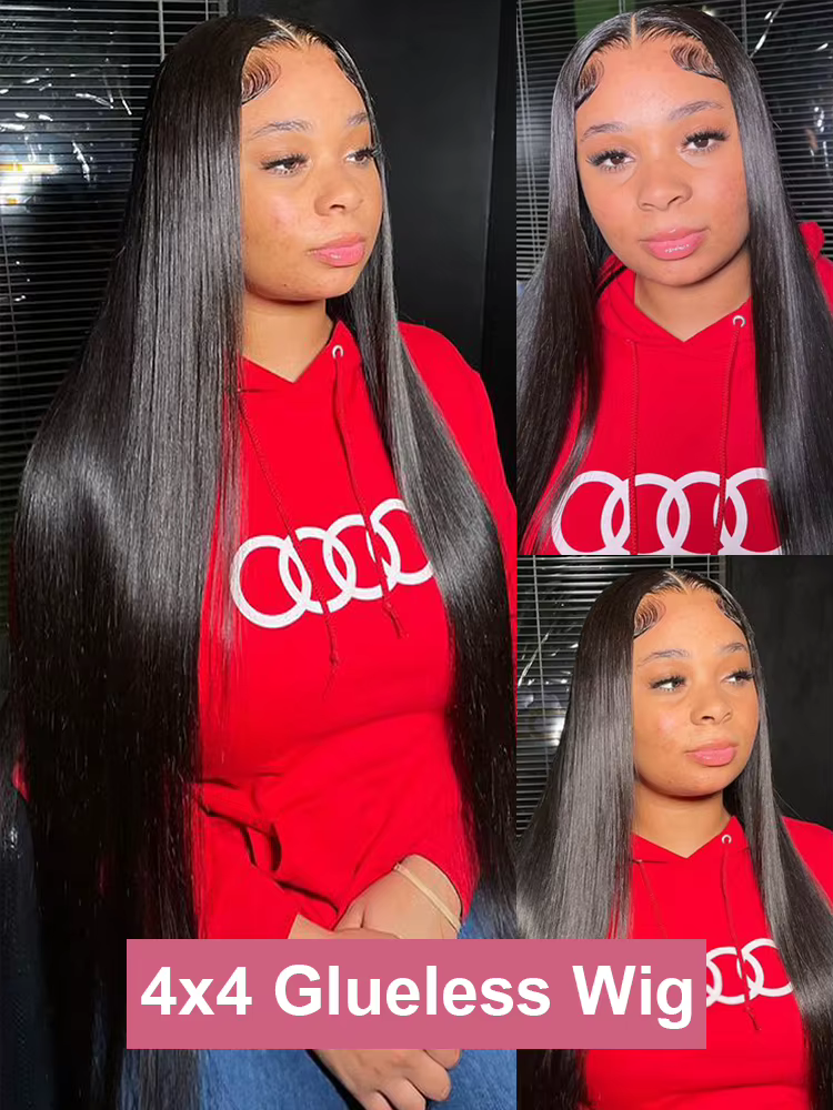 Perruque Lace Closure Wig sans colle naturelle, cheveux humains, pre-plucked, closure 7x5, 13x4, nai