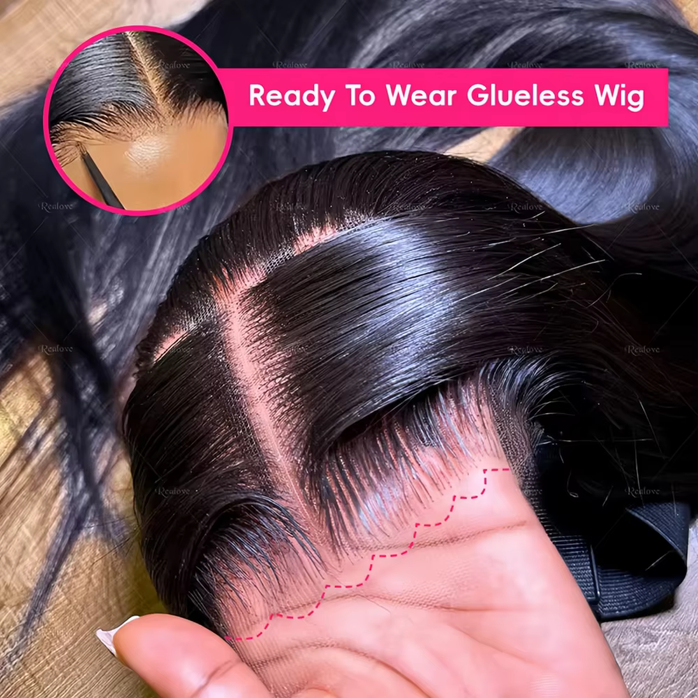 Perruque Lace Frontal Wig naturelle brésilienne transparente, cheveux lisses, sans colle, 4x4, Hd, 1