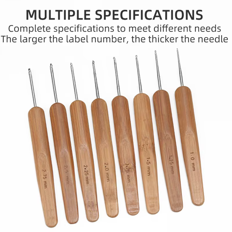 1 pièce 0.5mm/0.75mm Dreadlock Crochet bois Crochet aiguilles cheveux Dreadlocks outil pour tresse a