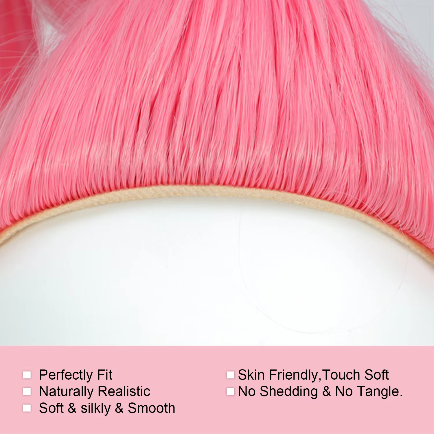 Perruque de Cosplay synthétique longue et lisse de 100CM avec frange, perruque de Cosplay rose viole