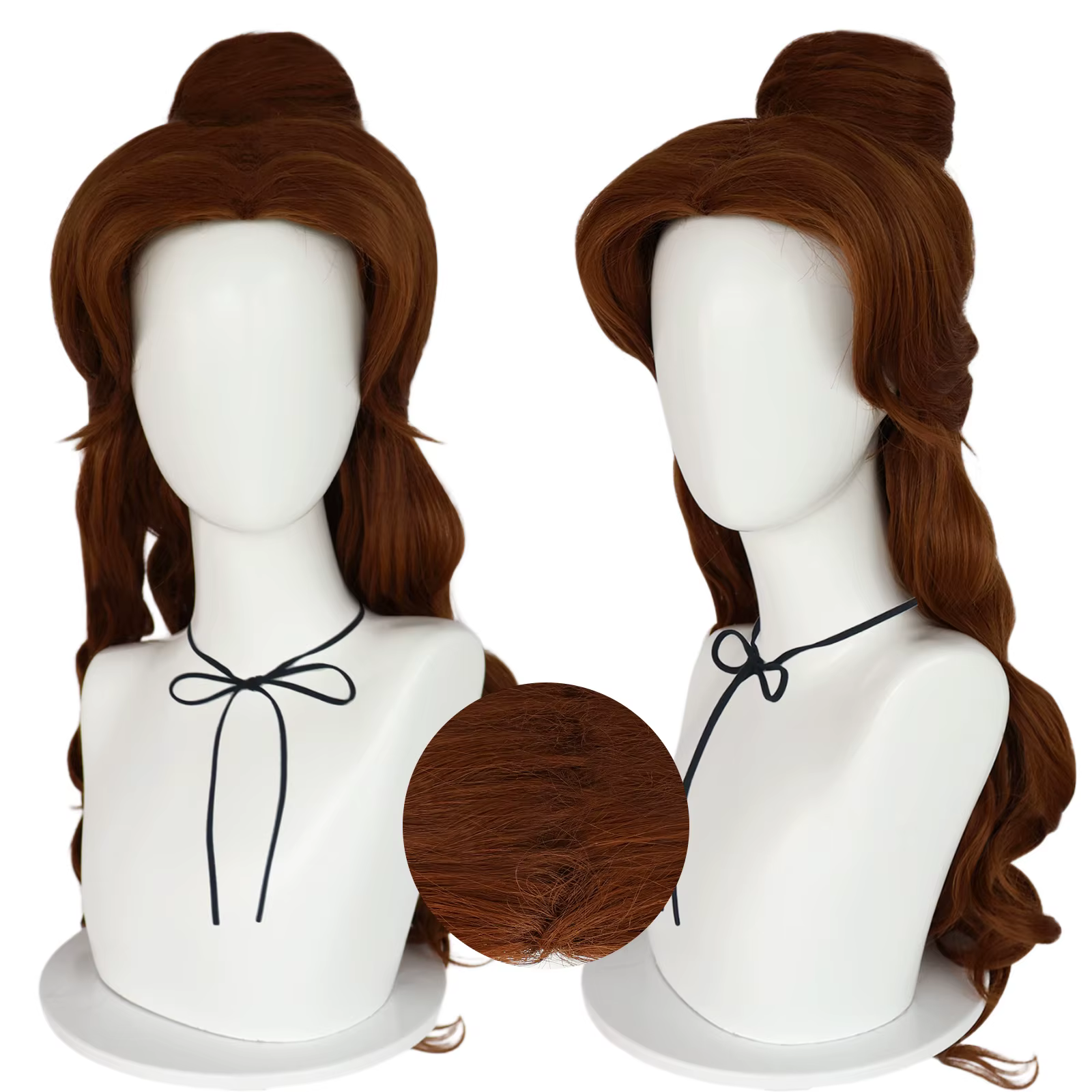 Belle princesse/Belle la belle et la bête Belle princesse film Cosplay perruque marron cheveux longs