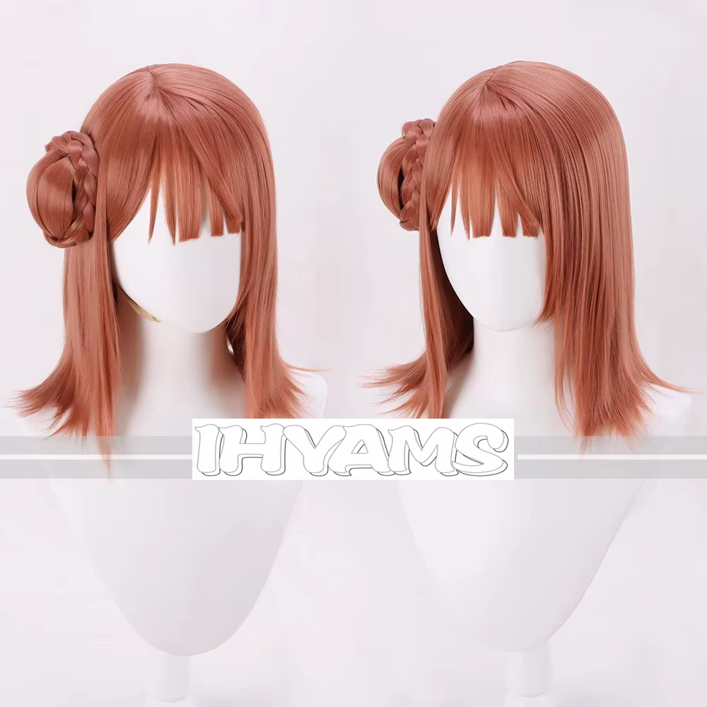 LoveLive! Uehara Ayumu-Perruque Cosplay Tressée pour Bol, Chignon PDP, Cheveux Synthétiques Courts e