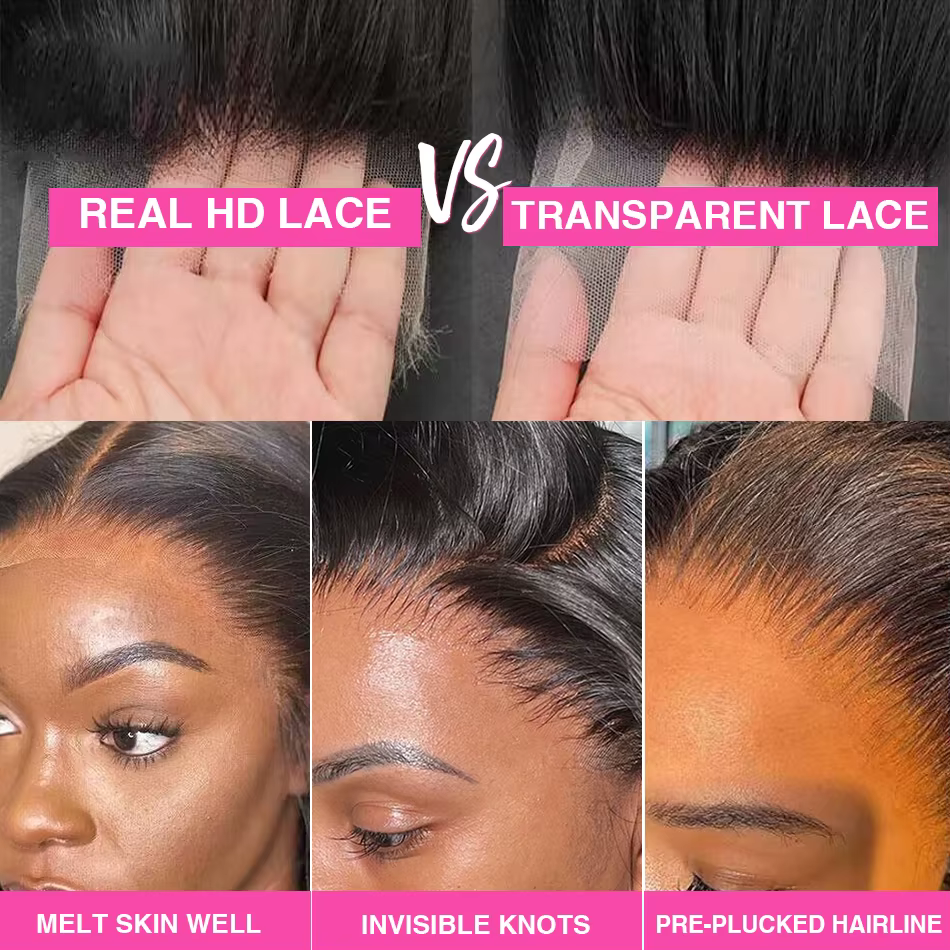 Perruque Lace Front Wig Remy Deep Wave 220% Naturelle, Cheveux Humains, 13x4, 13x6, 50-52 Pouces, 36