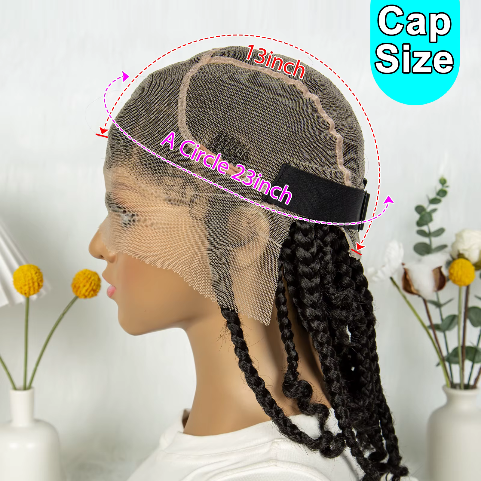 KIMA – perruques tressées synthétiques courtes, boîte carrée tressée HD, perruques Full Lace de 14 p