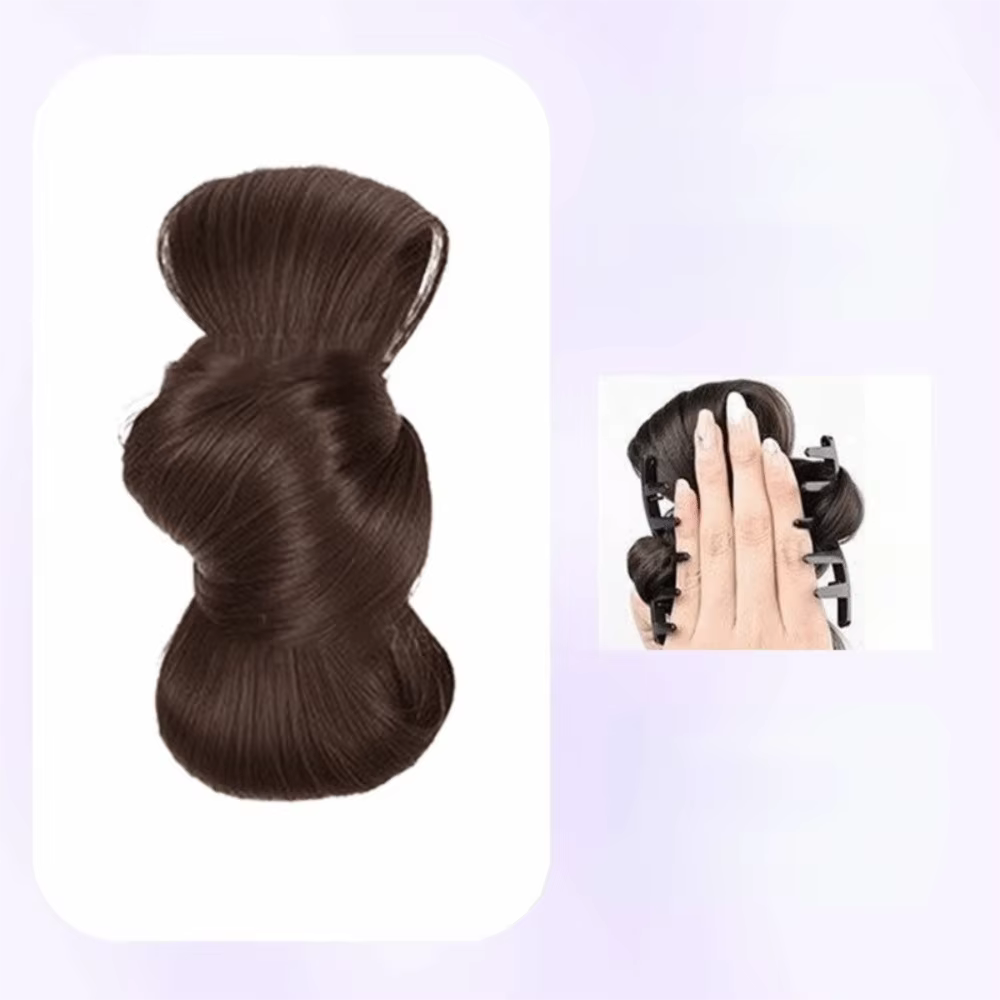 Perruque chignon synthétique élégante, Texture moelleuse, aspect naturel, Extension queue de cheval,