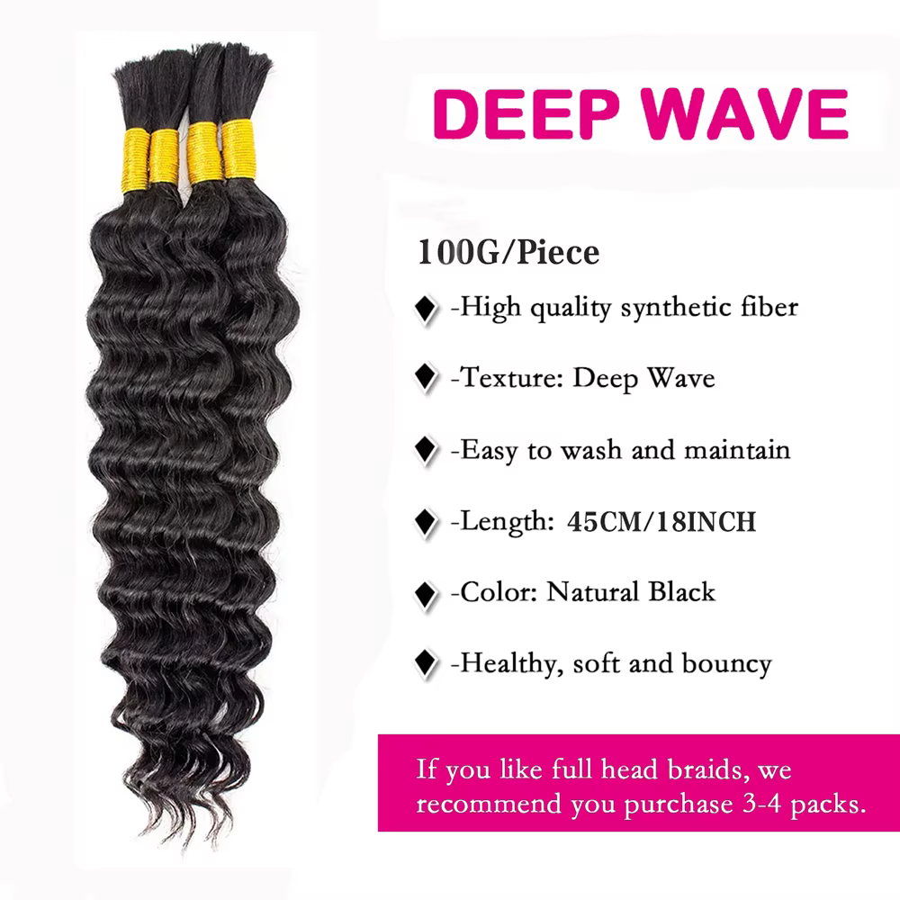 Deep Wave Braiding Hair Tissage Cheveux Humains Meche Tissage Humain Hair Crochet Cheveux Naturels 2