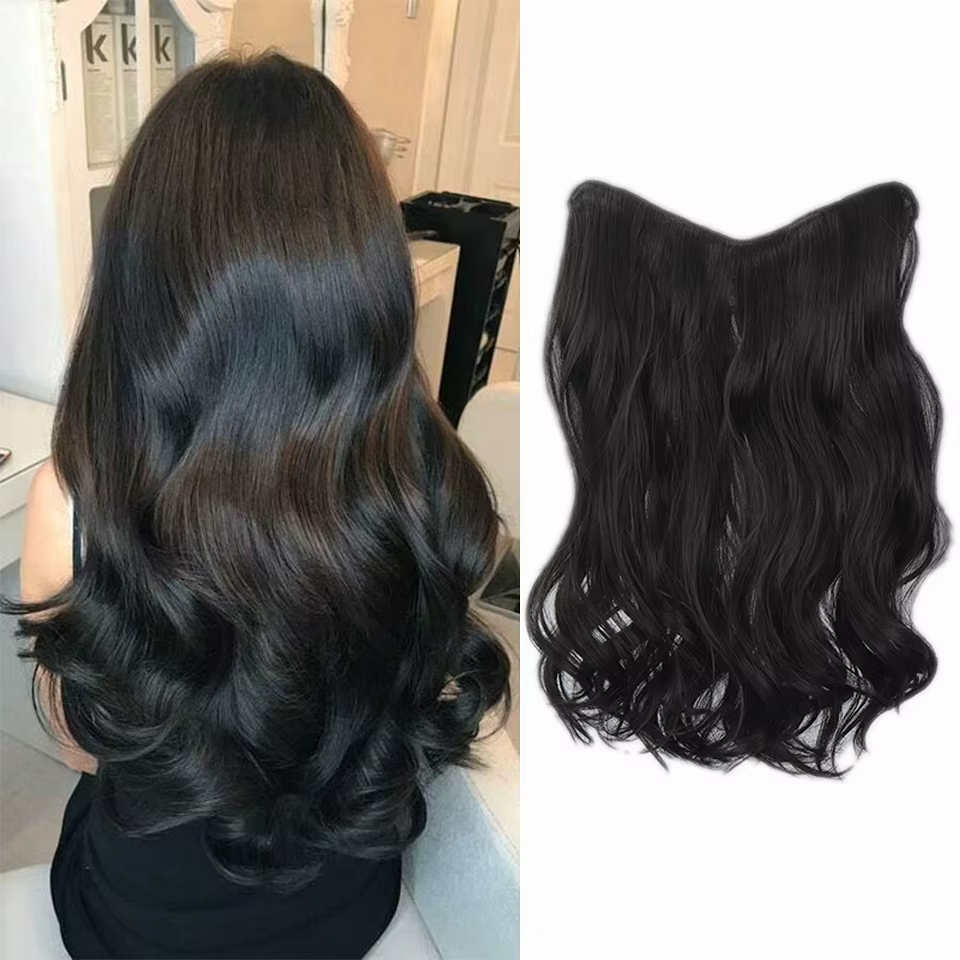 Extensions de cheveux à grande vague en forme de V en Fiber synthétique de 24 pouces pour les femmes