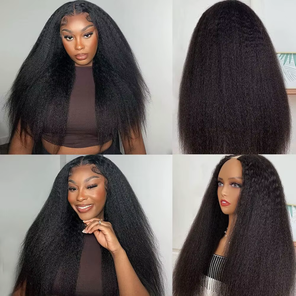 Perruque Yaki synthétique lisse et crépue noire naturelle, perruque Yaki lisse pour femmes, usage qu
