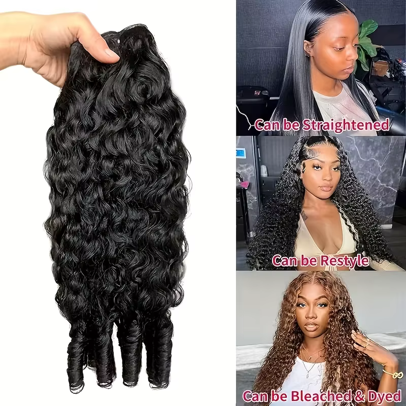 Extensions de Cheveux Humains Bouclés Birmans 100% Naturels, Qualité Cheveux Humains, Ondulations Pr