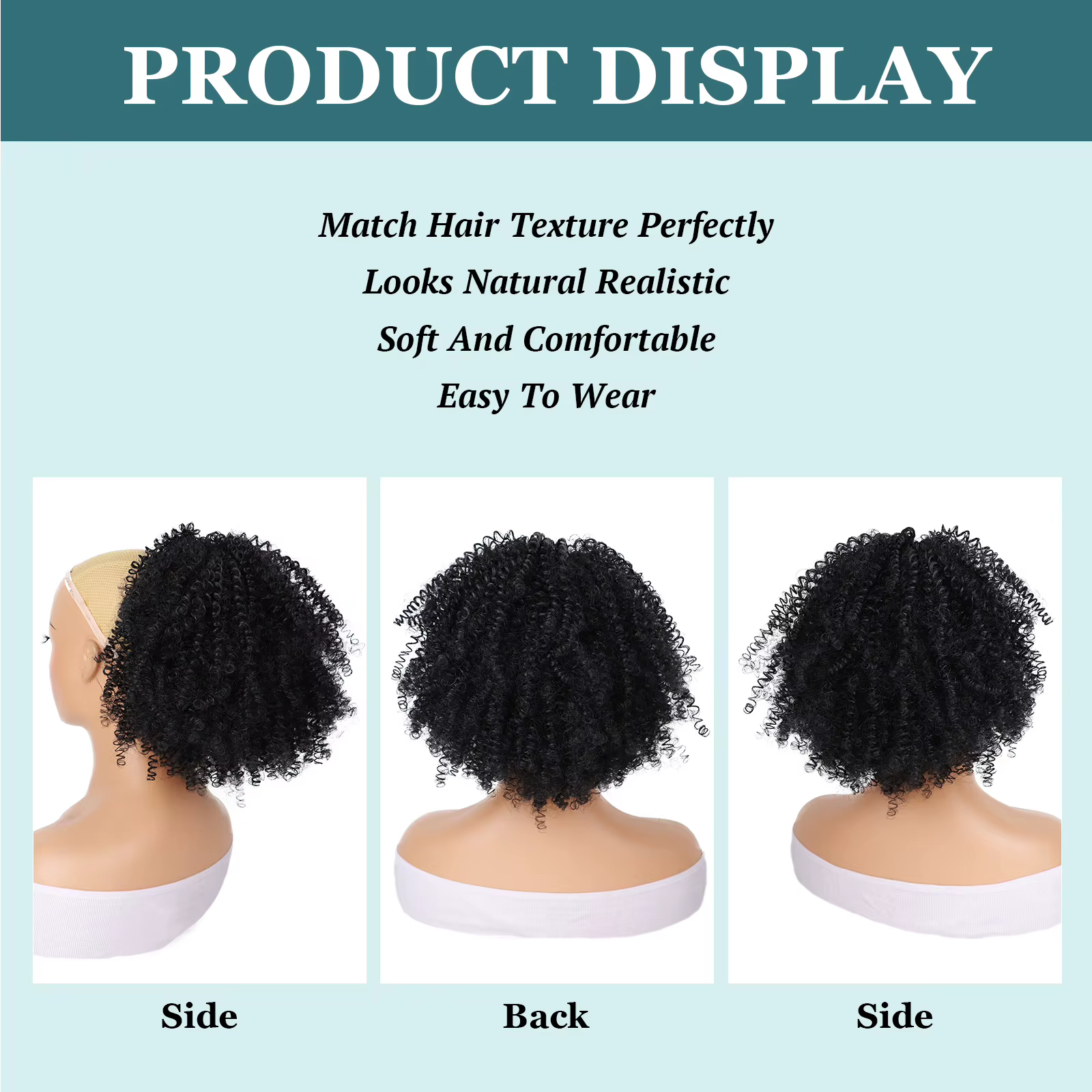 Afro bouffée crépus bouclés cordon queue de cheval Extension de chignon pour les femmes noires synth
